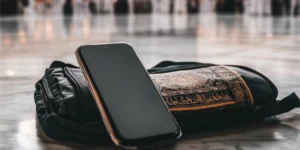 mobile with bag